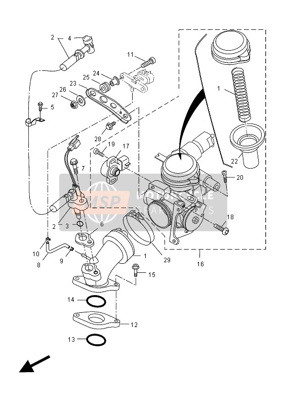 Yamaha VP250 X-CITY 2012 Intake 2 for a 2012 Yamaha VP250 X-CITY